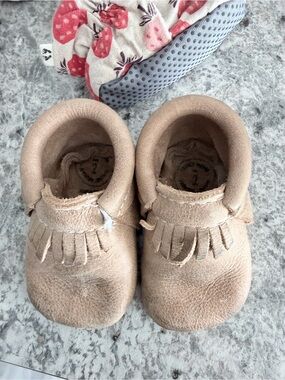 Freshly Picked Tan Fringe Baby Moccasins